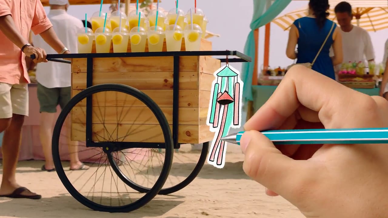 Seaside doodle market B MiniMax H3 result frame